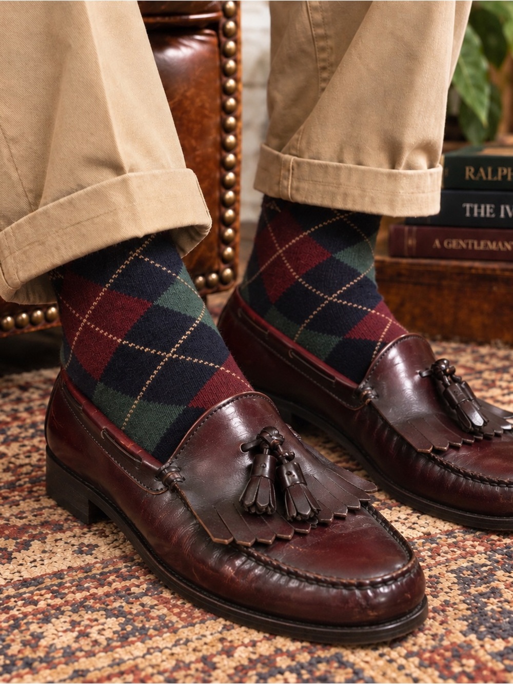 Vintage G.H. Bass Shoes Men's 10.5 Weejuns Tassel Loafer Leather Burgundy Preppy